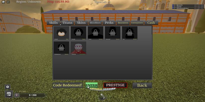 Working code in Roblox Titan Warfare