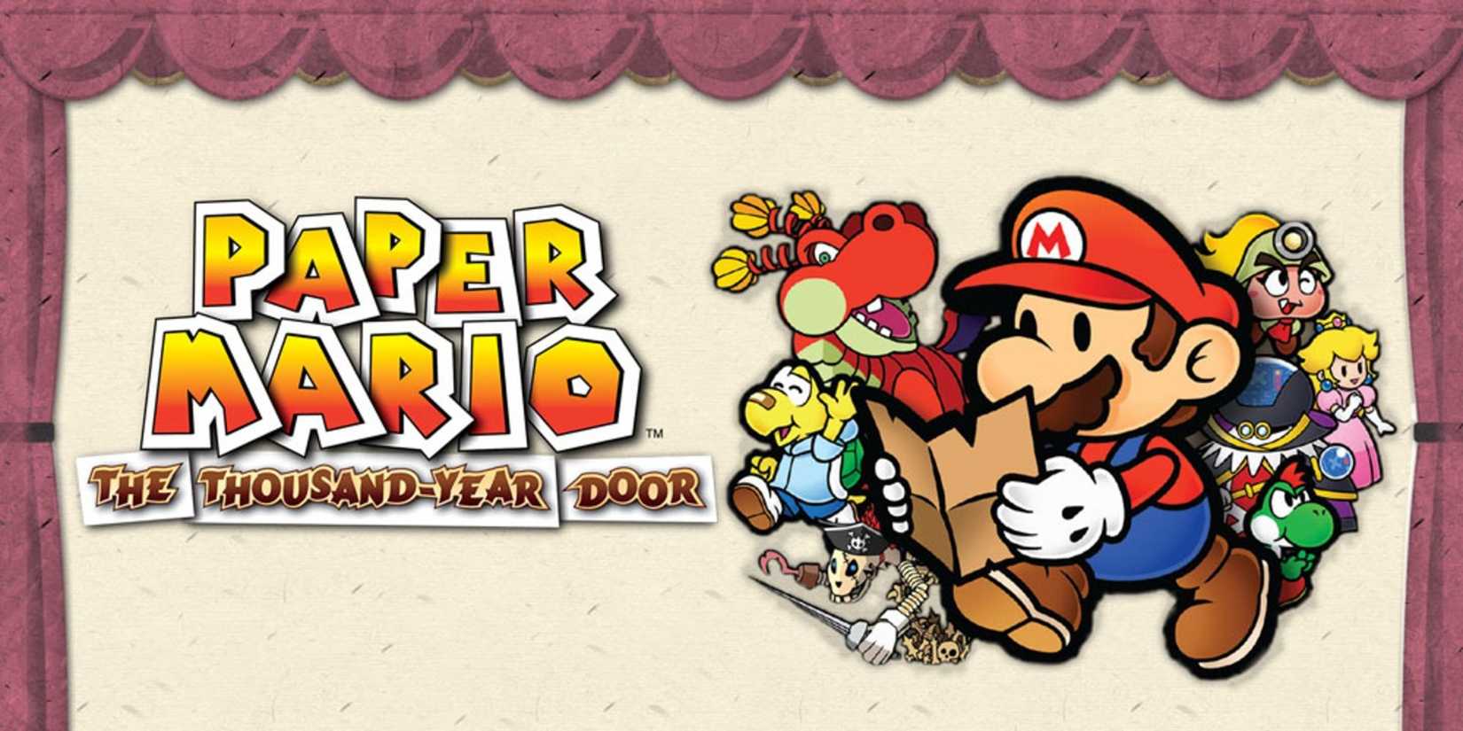 Mario reading a piece of paper behind the character in the promotional art for 