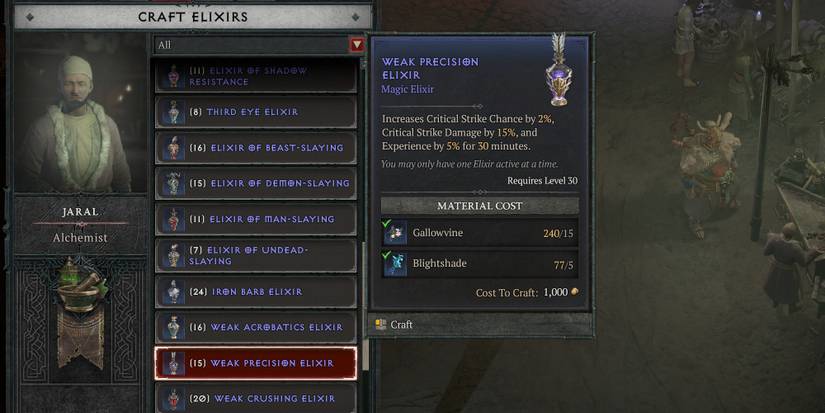 Diablo 4: 10 Best Elixirs And How To Craft Them