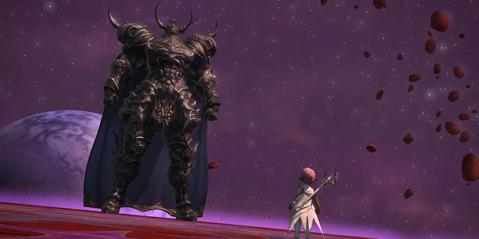 The Warrior of Light stands tall against enemy forces in Final Fantasy 14