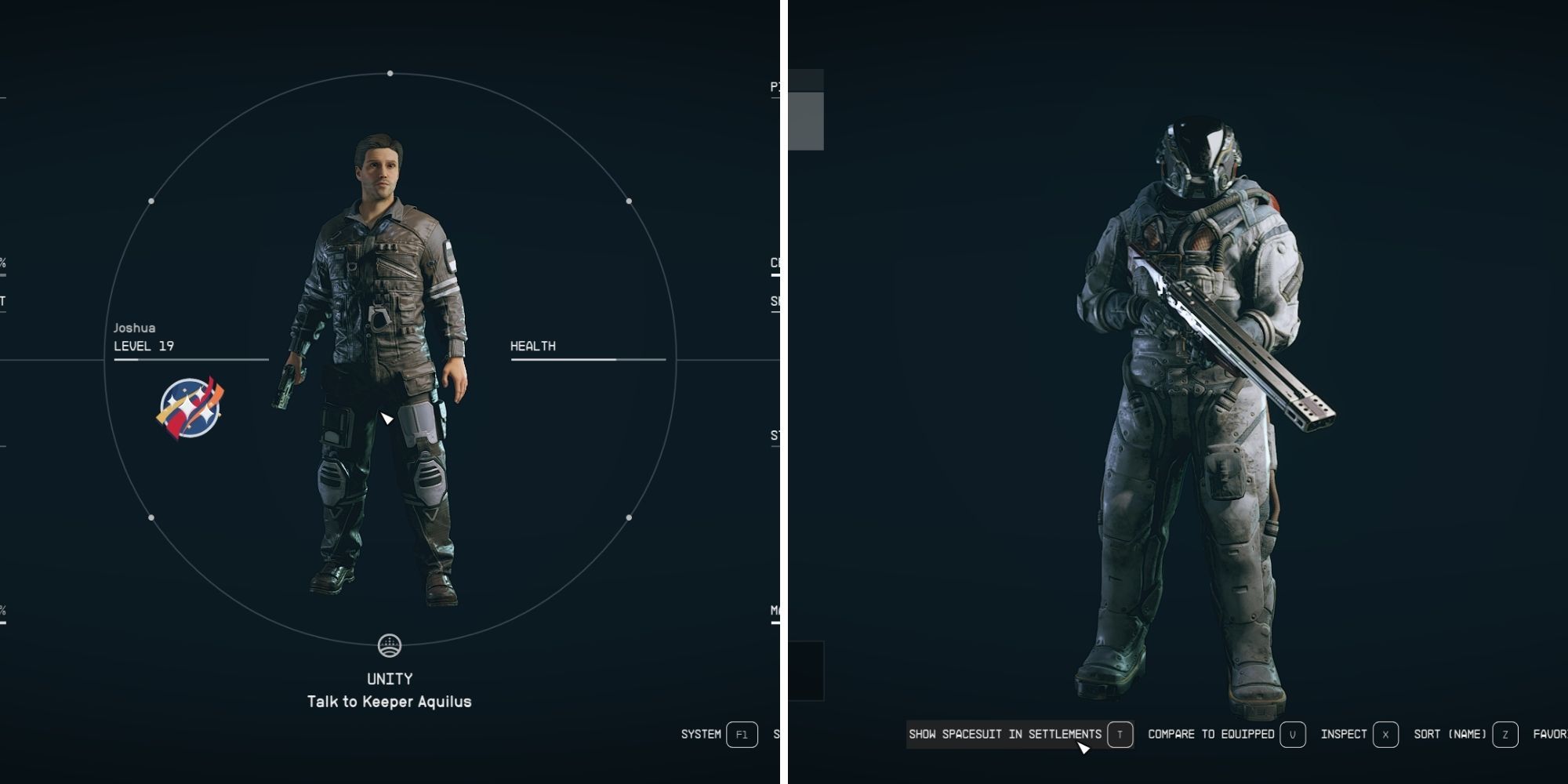 A Character In Regular Clothes & Their Spacesuit