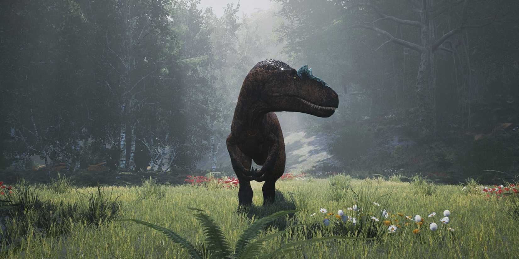 Giant dinosaur walking into an opening in The Isle