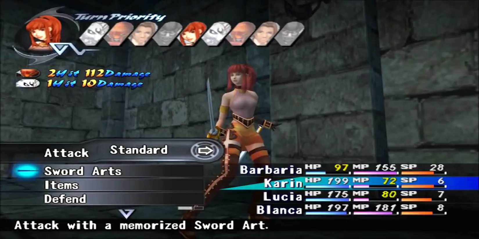Karin Koenig in battle (Shadow Hearts: Covenant)