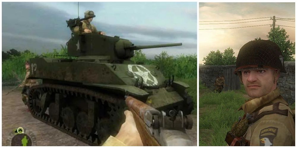 Picture of tank and soldier from Brothers in Arms Road to Hill 30