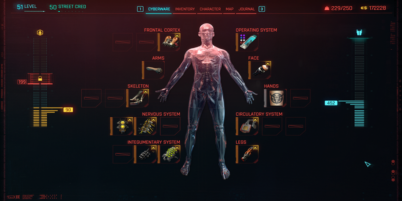 Cyberware Screen Cyberpunk 2077: Best Netrunner Build