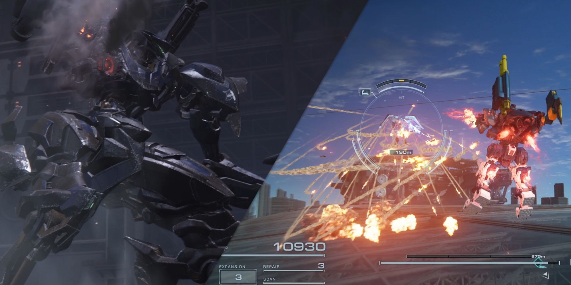 Steel Haze and a Flying LC with combat logs in Armored Core 6