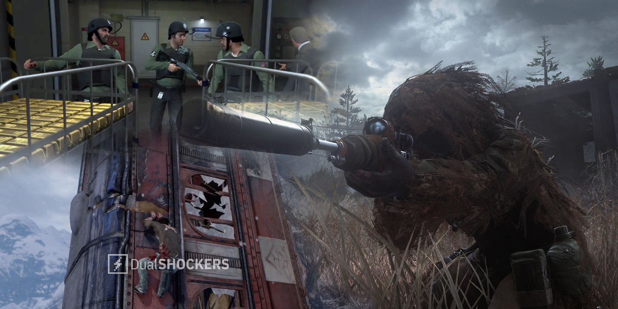 The Big Score Grand Theft Auto 5, Train Sequence Uncharted 2, All Ghillied Up Call Of Duty 4: Modern Warfare gameplay