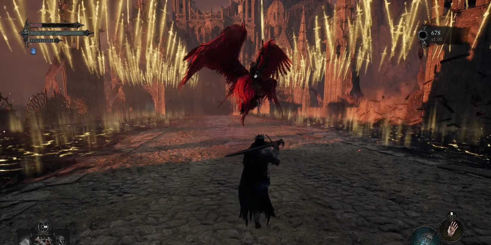 Character fighting Peita in Lords of the Fallen