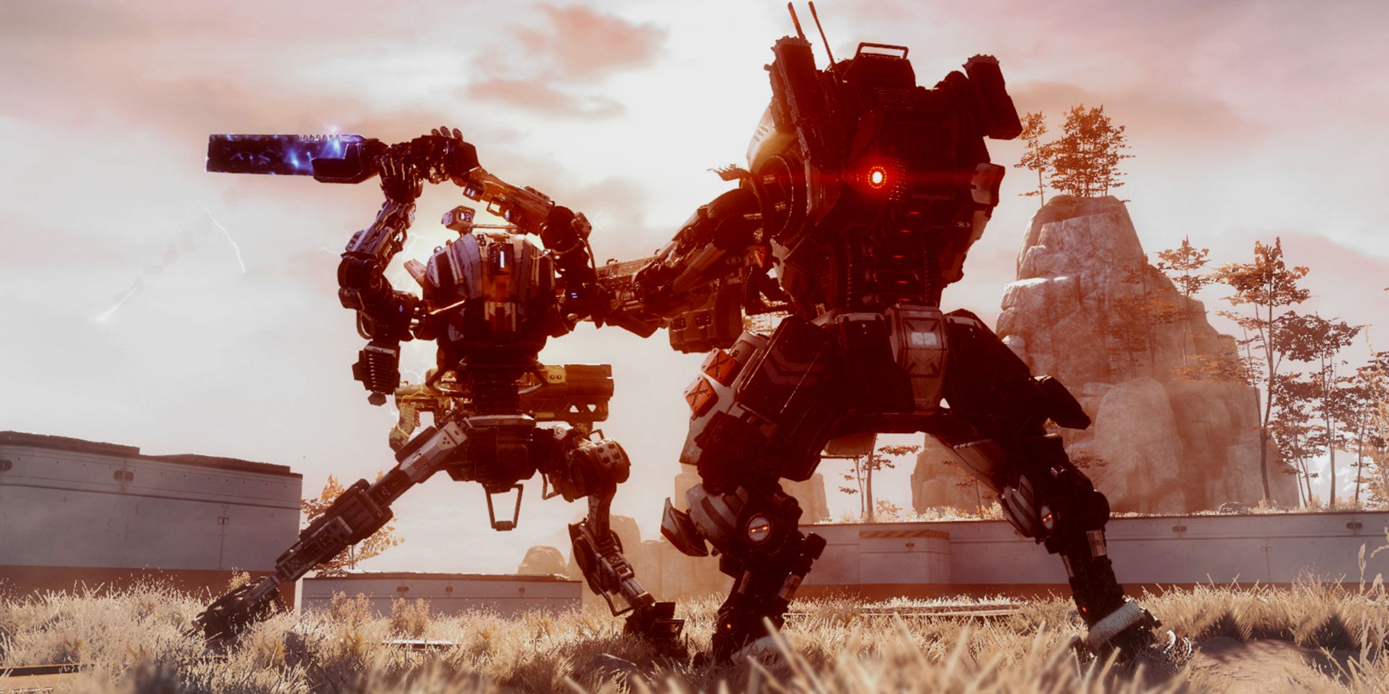 Ronin Titan fighting another Titan in Titanfall 2