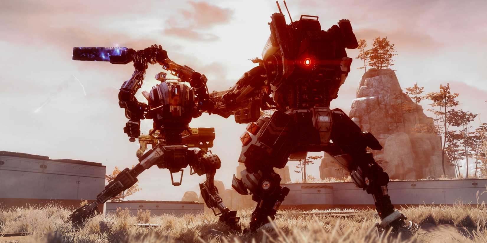 Ronin Titan fighting another Titan in Titanfall 2