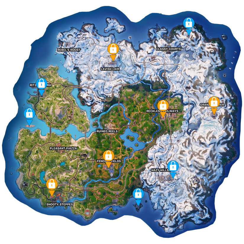 Ch5 Map Fortnite Chapter 5 Season 1: All Vault Locations