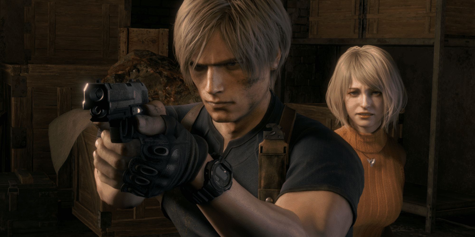 Resident Evil 4's Leon Kennedy and Ashley.