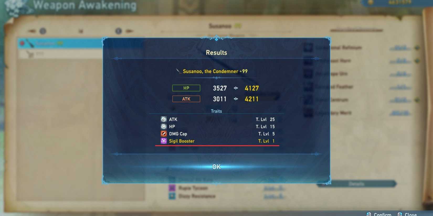 awakening power level 10 in granblue fantasy relink