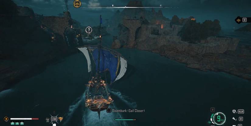 Ship reaching an outpost dock in Skull and Bones