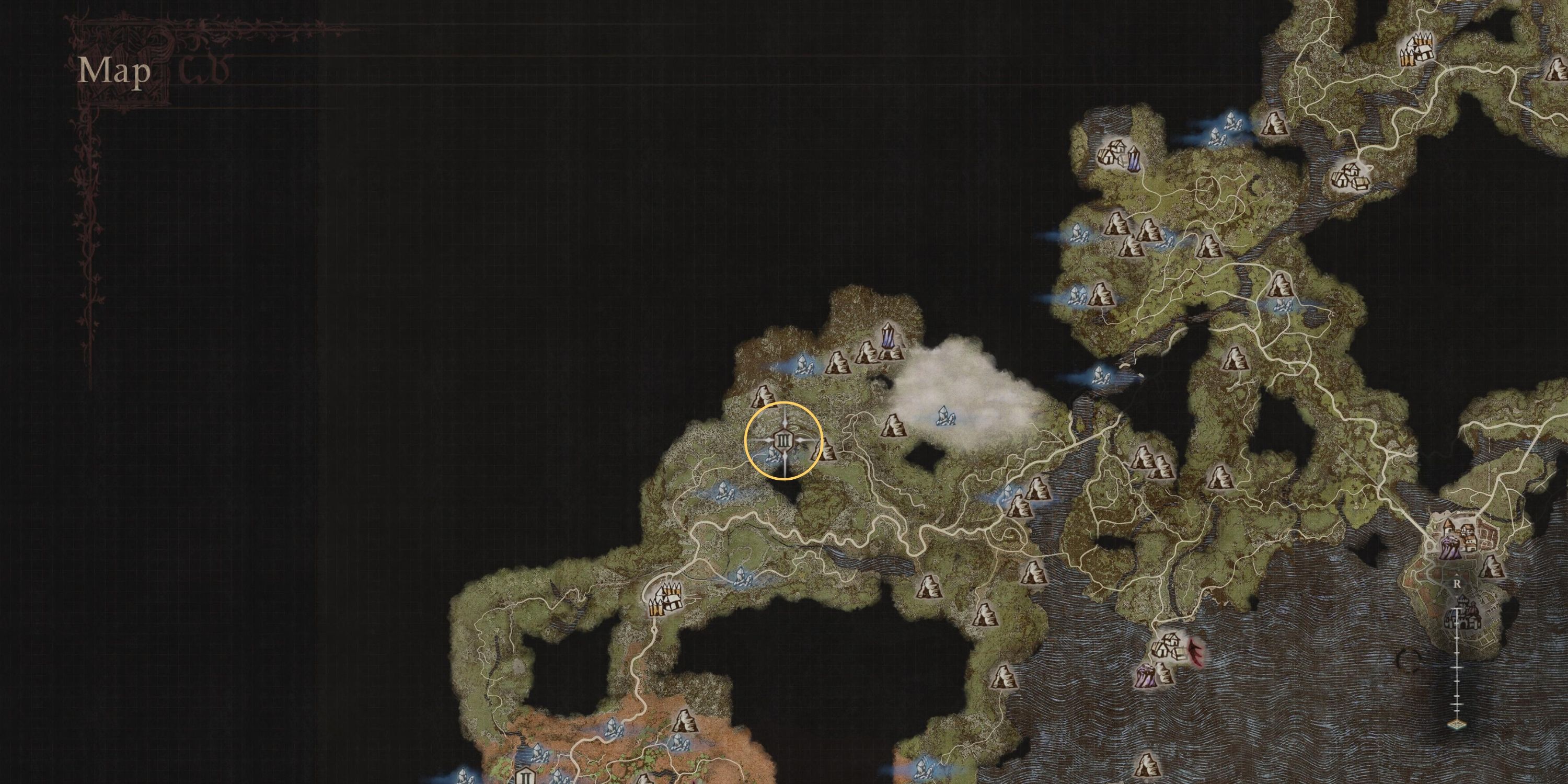 Dragon's Dogma 2_ Localização do mapa de Drake - antigo campo de batalha