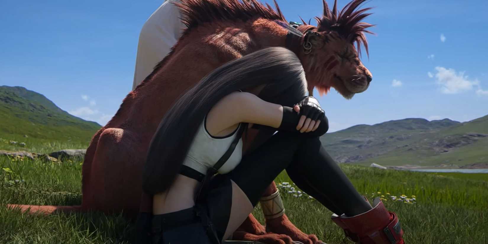 Final Fantasy 7 rebirth - Tifa & Red cry over Aerith