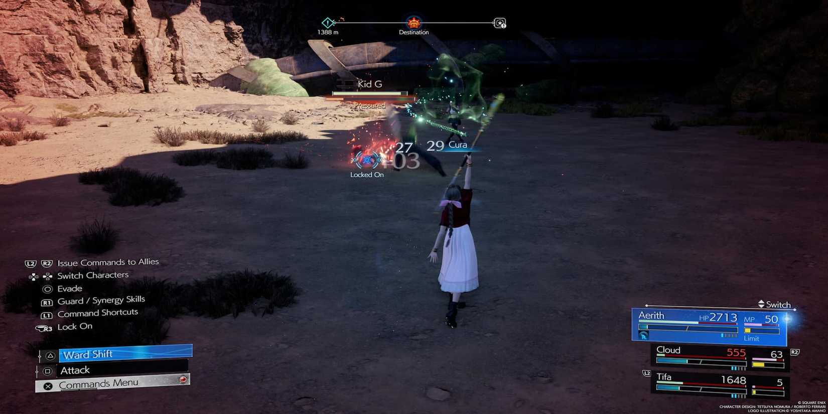 Aerith Using Cura While Fighting Kid G