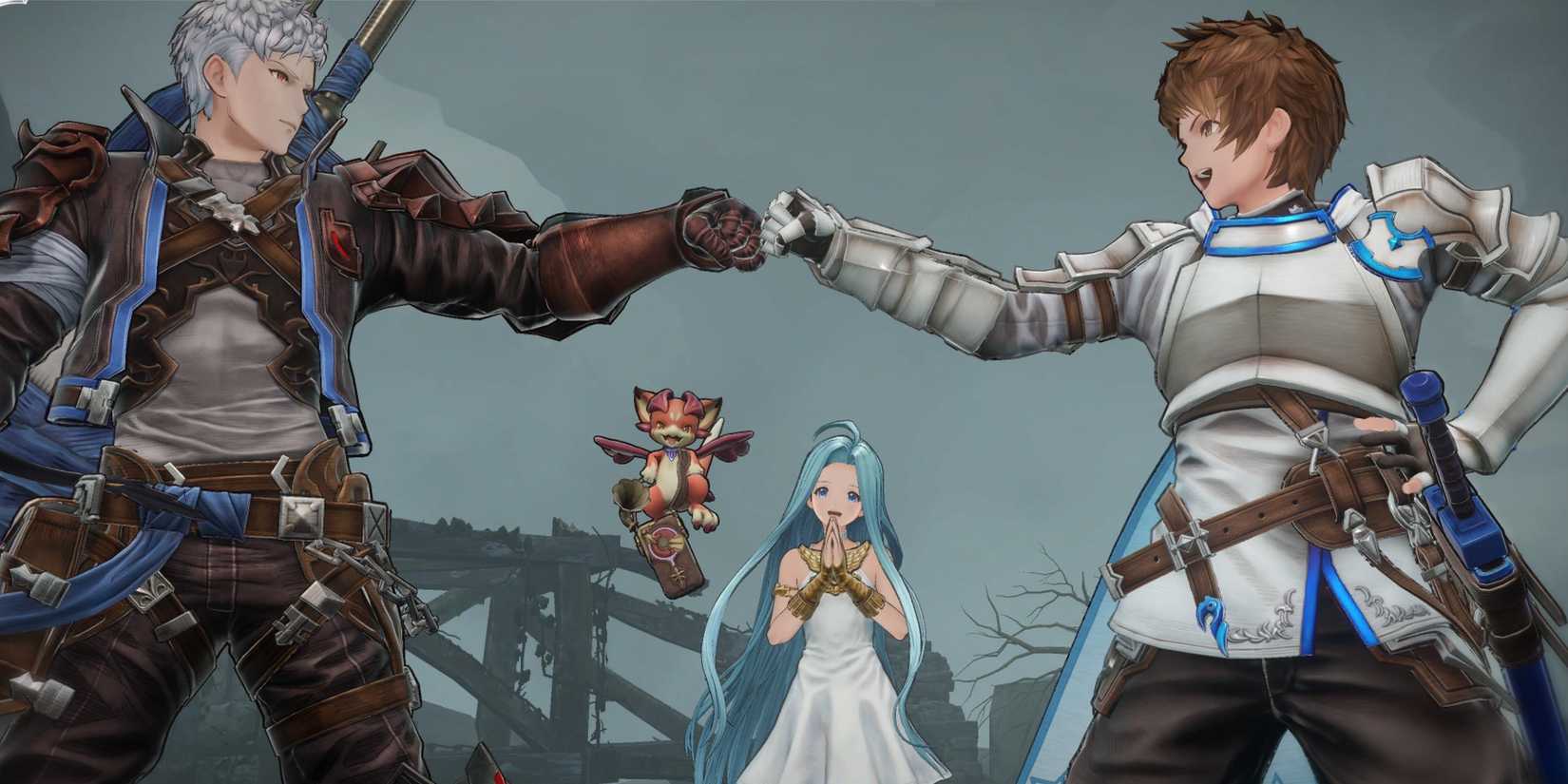 Id and Gran fistbump in Granblue Fantasy Relink