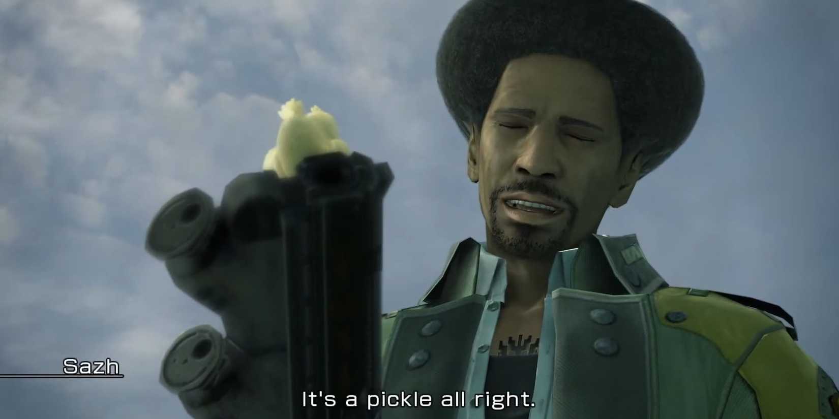 Sazh worries about the future in Final Fantasy 13