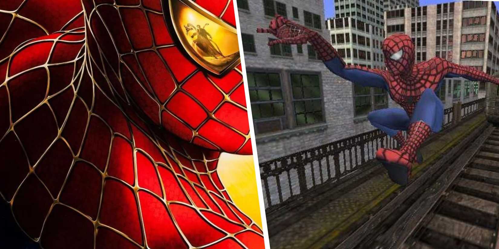 Spider-Man 2 tie-in video game screenshots and movie poster