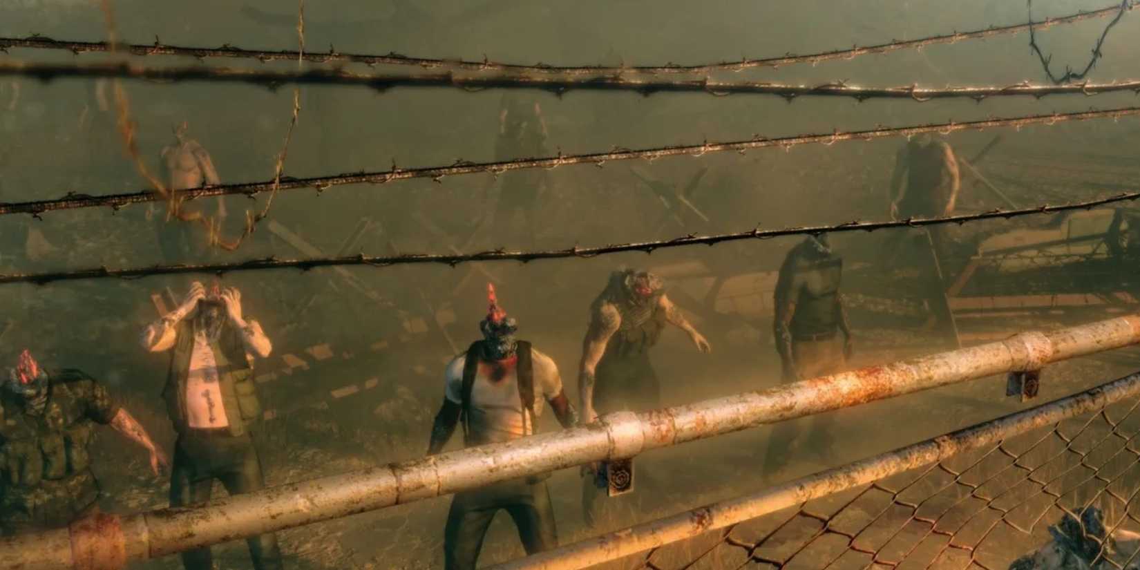 A horde of zombies from Metal Gear Survive.