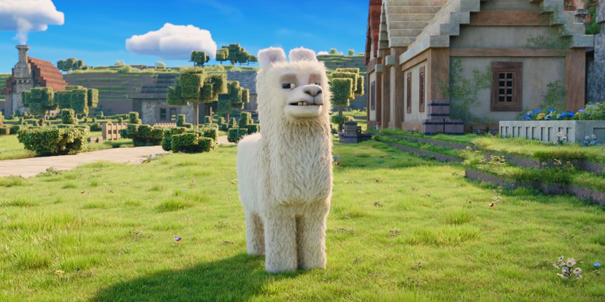 A cgi lama from the Minecraft Movie.