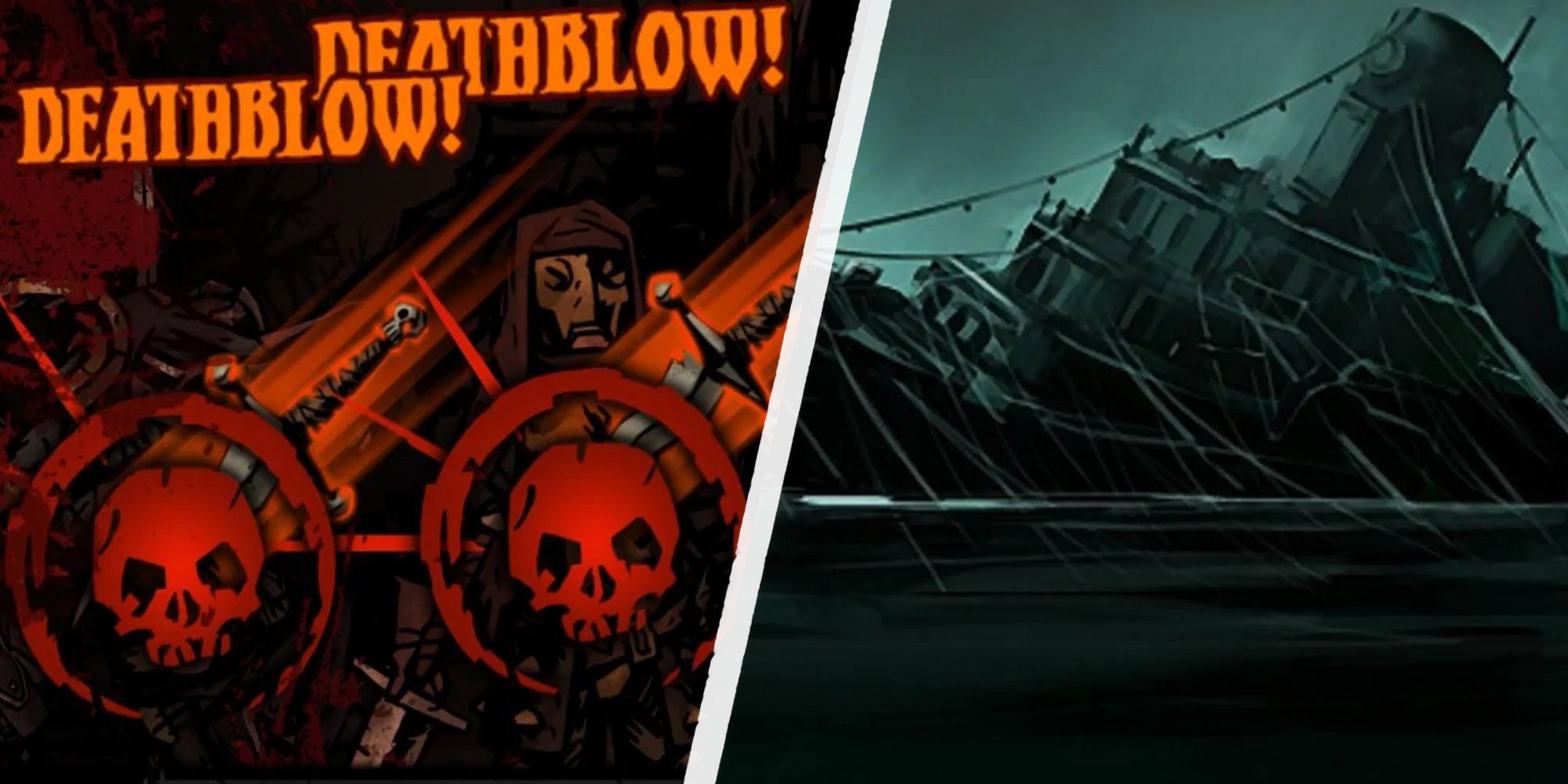 Death sequences in Darkest Dungeon and the boat sinking in Sunless Sea.