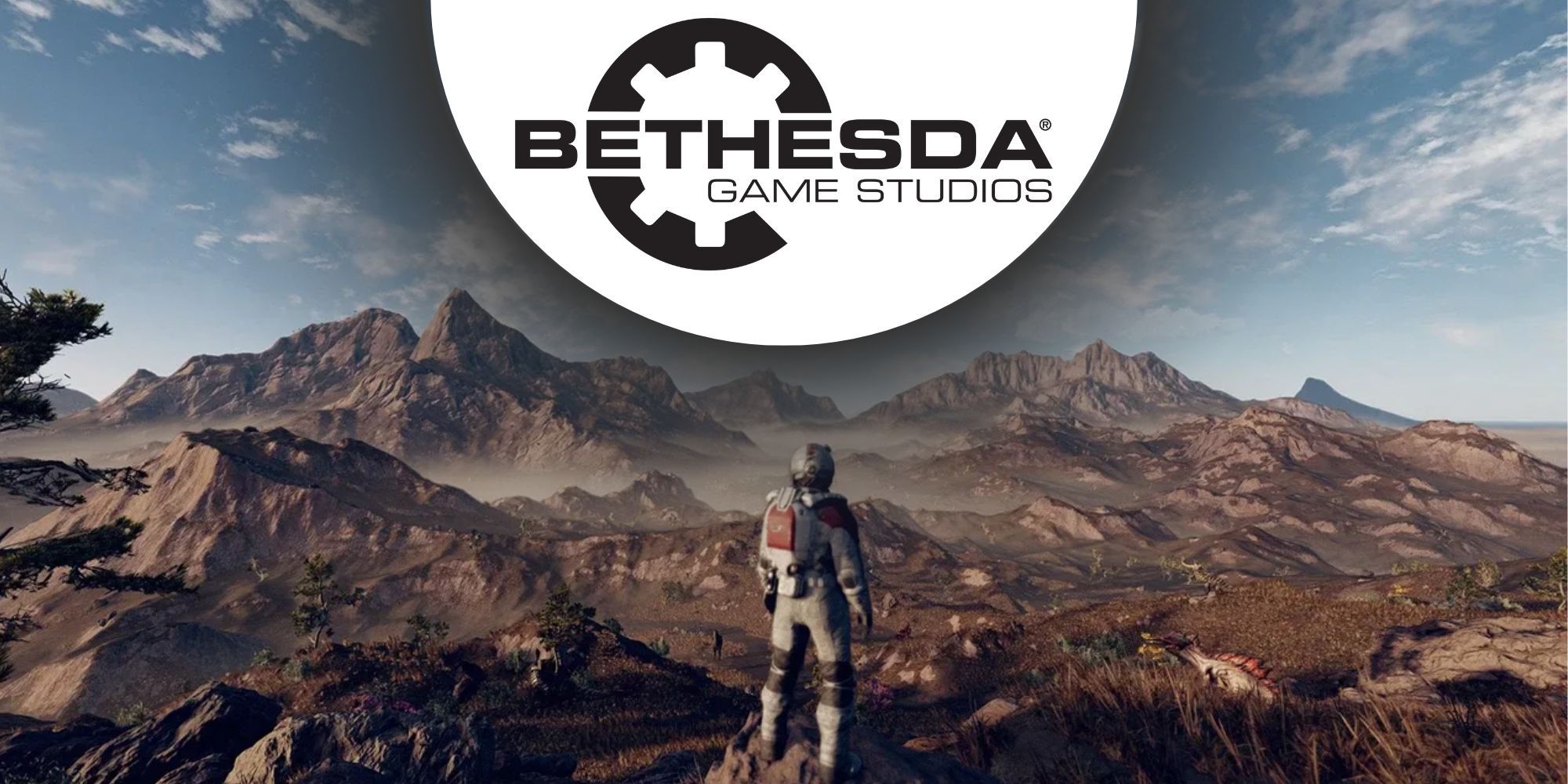 Starfield gameplay with the Bethesda logo.