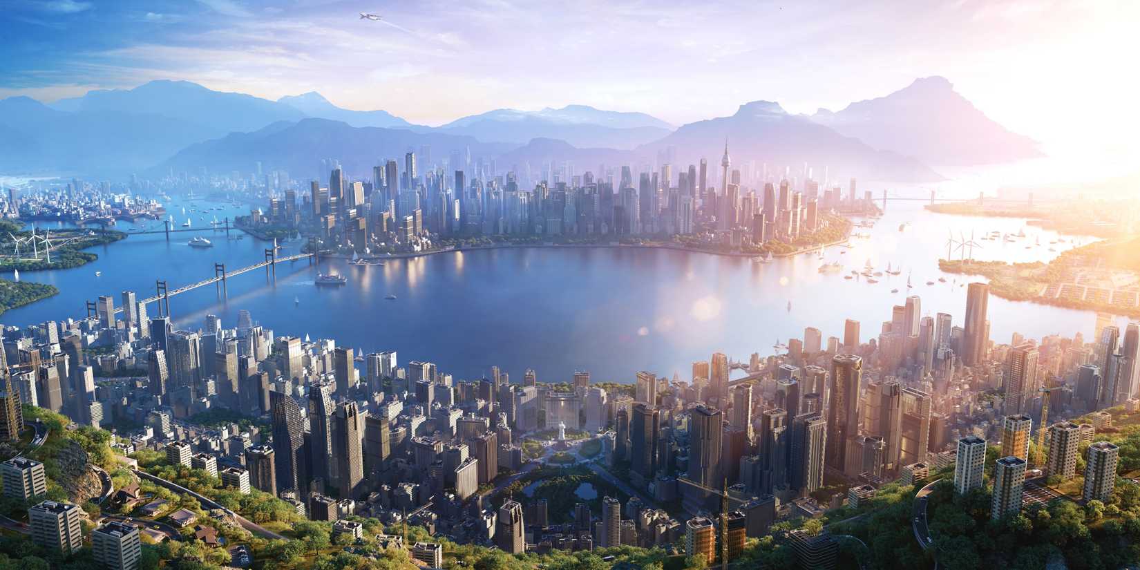 Cities Skylines 2 overhead view.