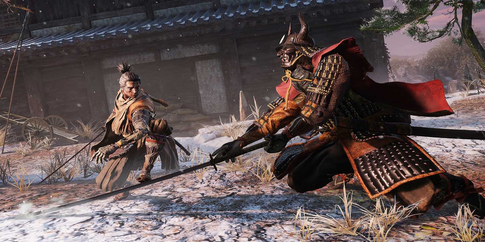 Wolf in a swordfight in Sekiro: Shadows Die Twice