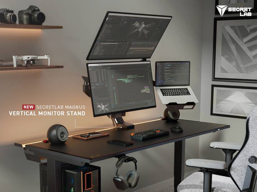 Secretlab's New Vertical Monitor Stand Maximizes Screen Space