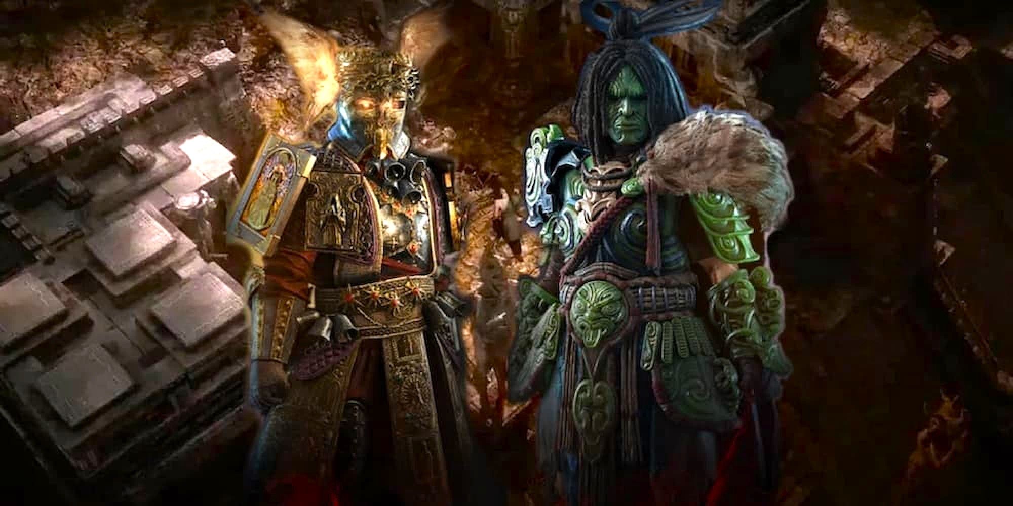 Characters in Path of Exile 2 in Front of an In-Game Lanscape Photo Collage-2