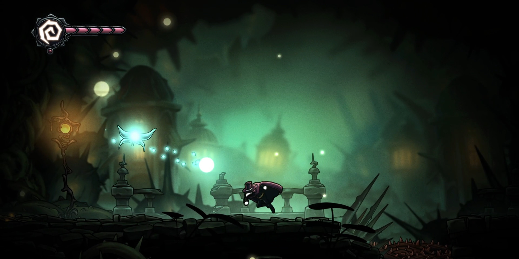 A gameplay image from the upcoming indie game Crowsworn