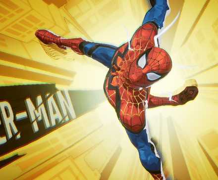 Spider-Man intro animation on the hero page.