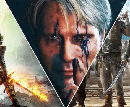 A collage of Open World Games With Amazing Side Quests: Dragon Age: Inquisition, Death Stranding, and Assassin's Creed 4: Black Flag