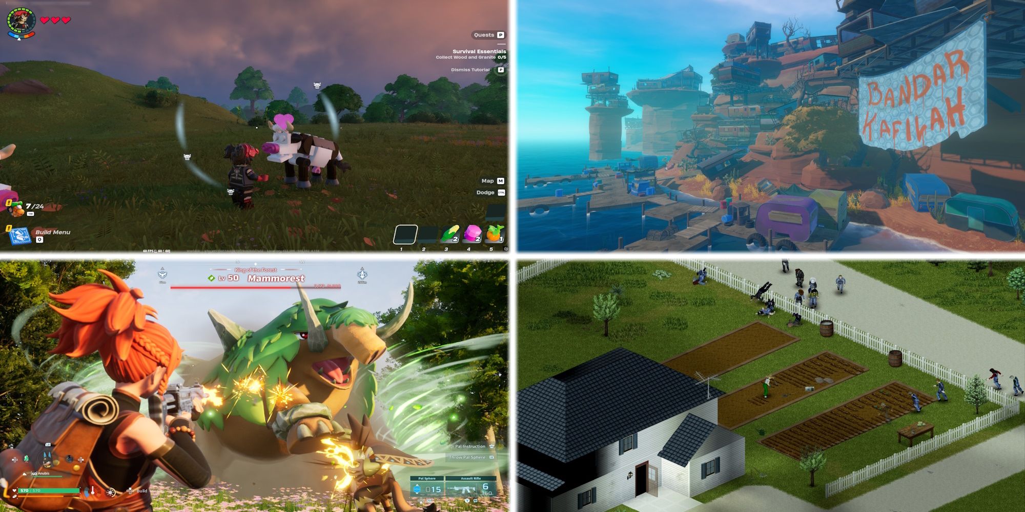 Lego Fortnite, Raft, Palworld, Project Zomboid