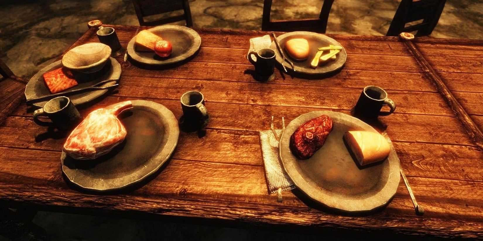 skyrim food on the table