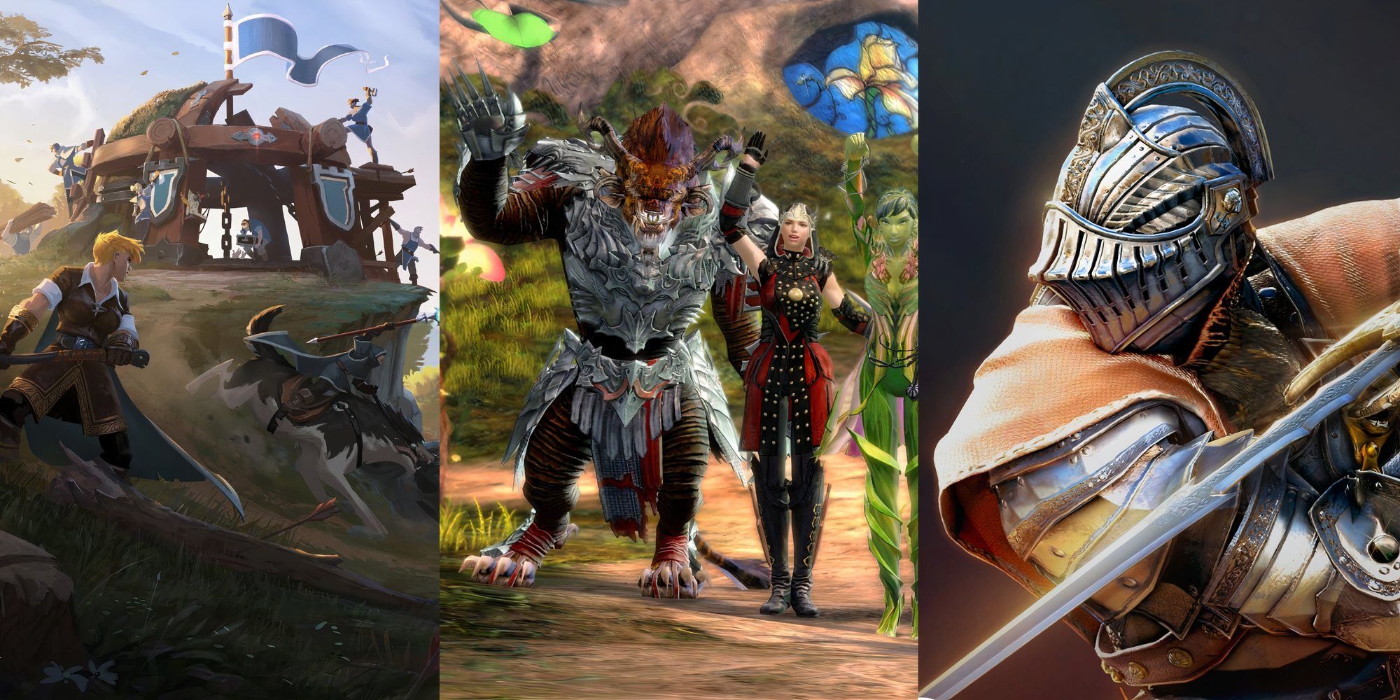 Albion Online Horse Running, Guild Wars 2 Character Posing, Black Desert Online Character With Sword