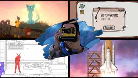 The Best Games with Short but Powerful Narrative Photo Collage and Pictures from Before Your Eyes, The Woodsman, Purgatory, To the Moon, and THE SEASON - A Book to Tomorrow