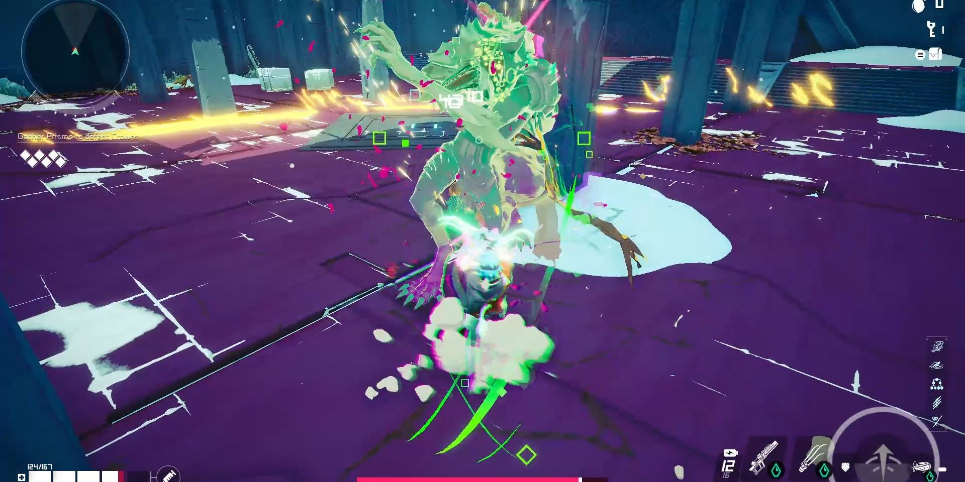 Image of the Crown of Tears' Third Fight in Hyper Light Breaker.