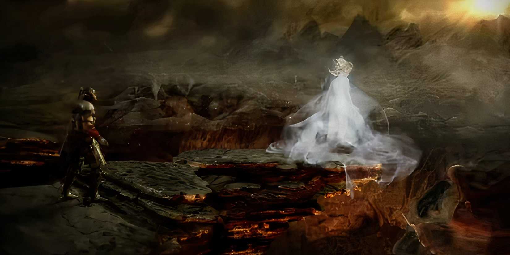dante's inferno protagonist looking at spectral form of beatrice