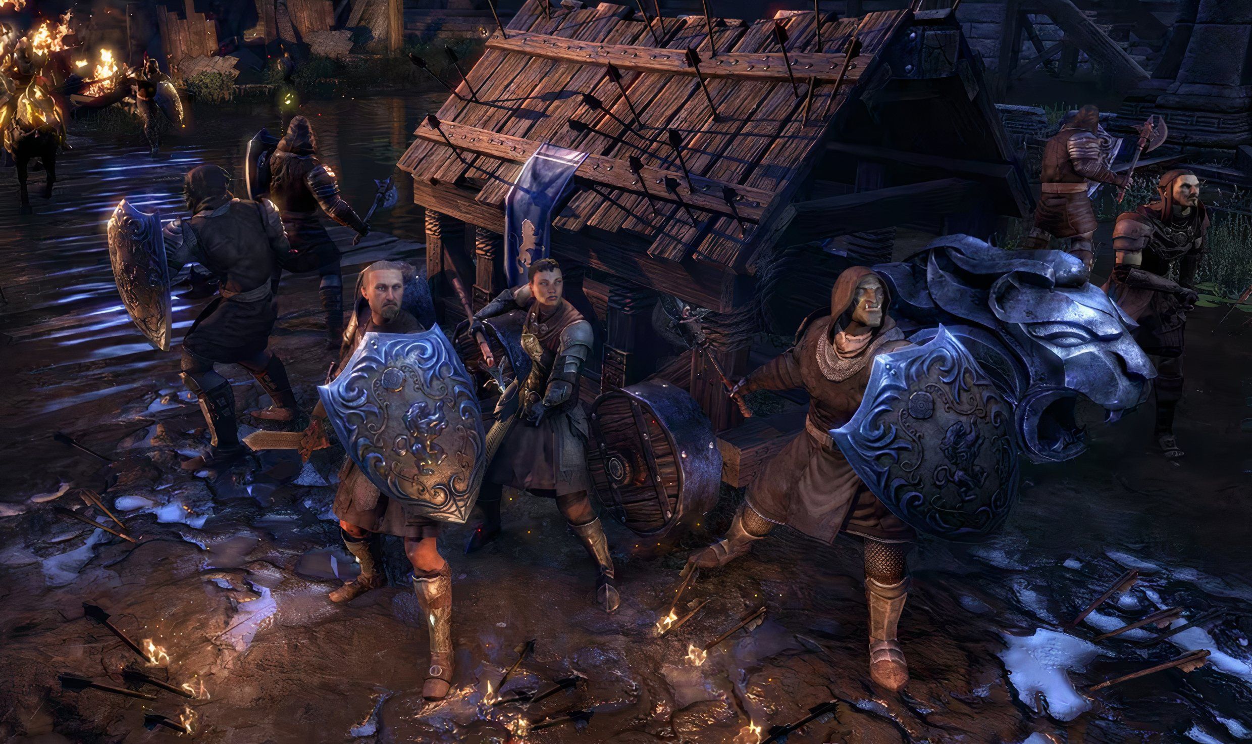 Elder Scrolls online promotional image of a grouped up party 