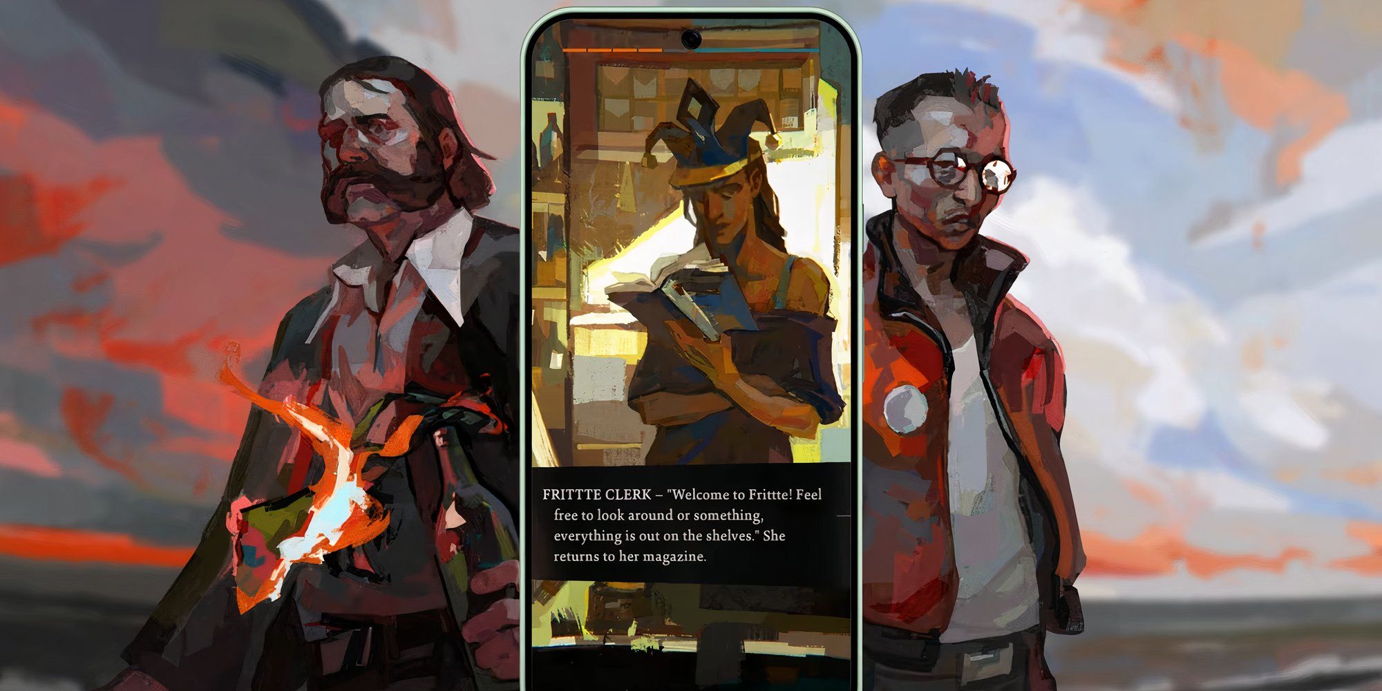 Dialogue gameplay of the Disco Elysium Mobile port.