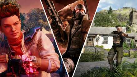 The outer worlds Ellie (left), Fallout: New Vegas NCR Ranger (Center), Atomfall (right).