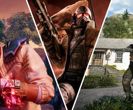 The outer worlds Ellie (left), Fallout: New Vegas NCR Ranger (Center), Atomfall (right).