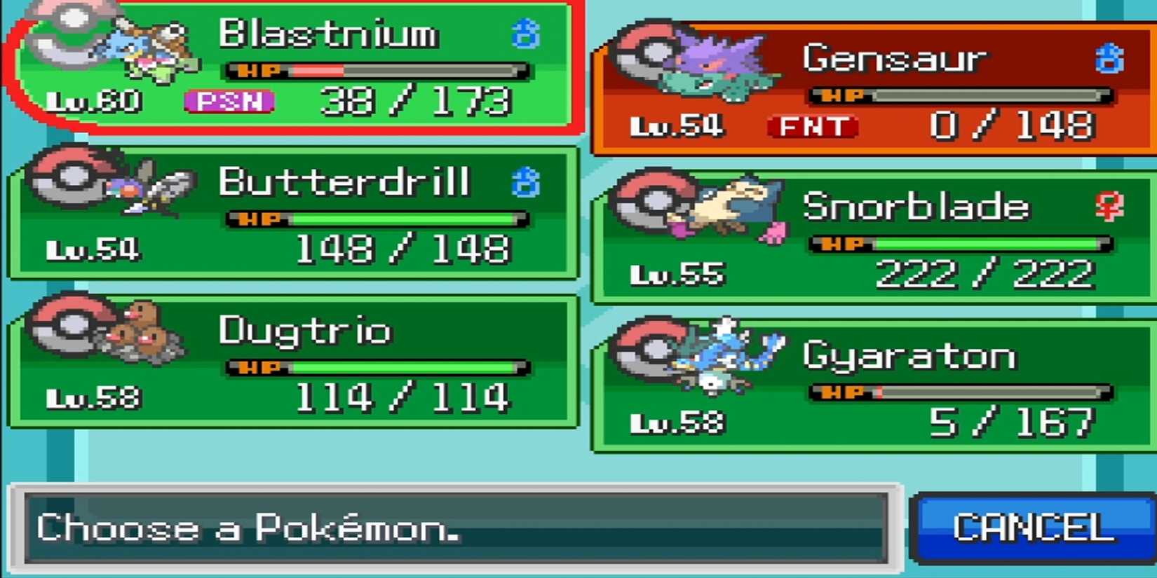 Pokémon Infinite Fusion team composition