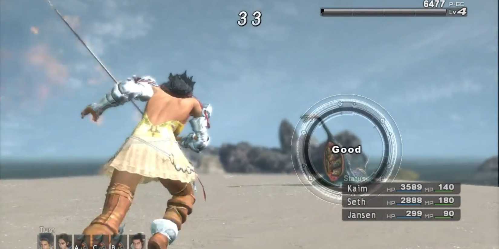 Seth attacks a monster in Lost Odyssey