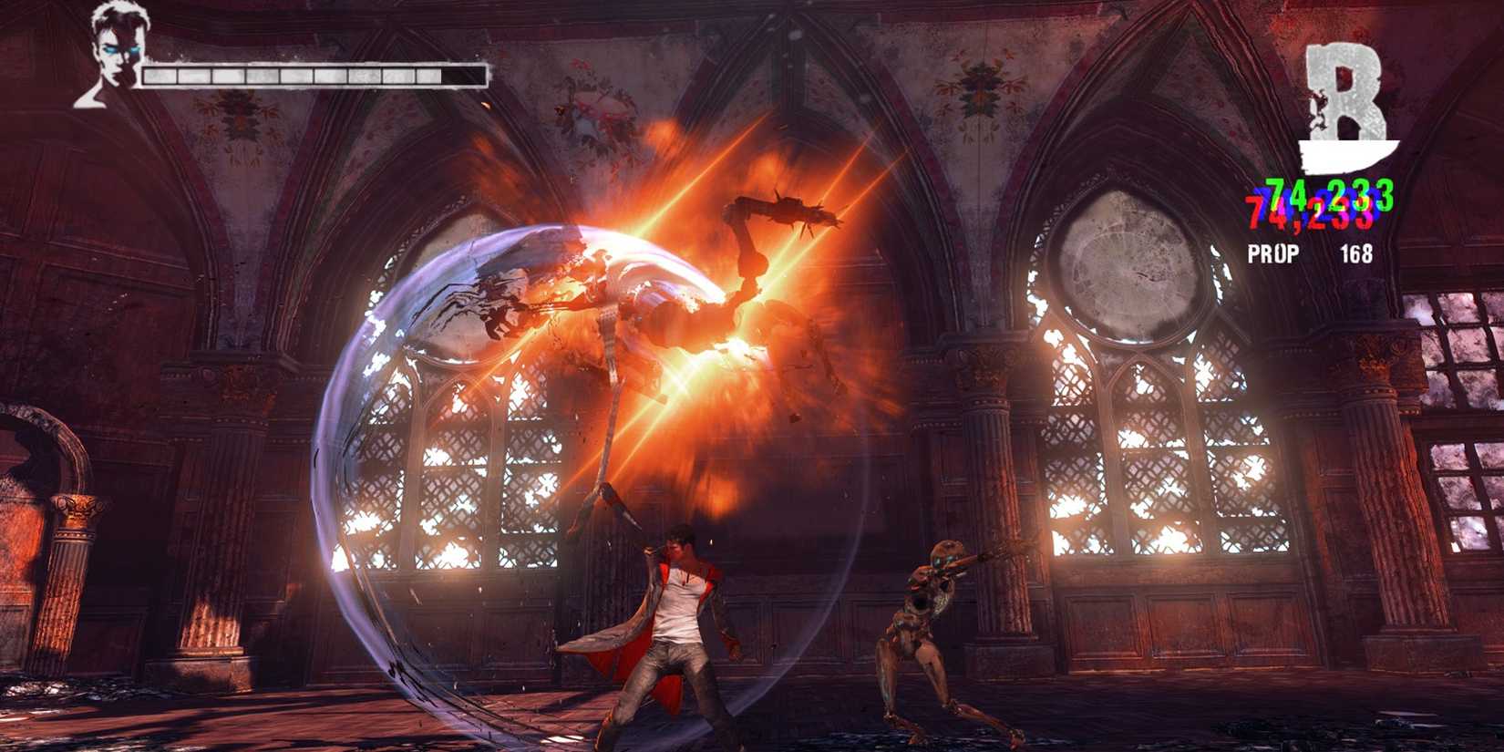 Dante performs a Prop Shredder in DmC Devil May Cry