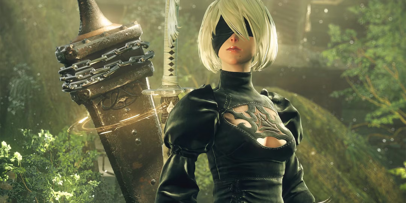Captura de pantalla del juego de 2B de NieR: Automata