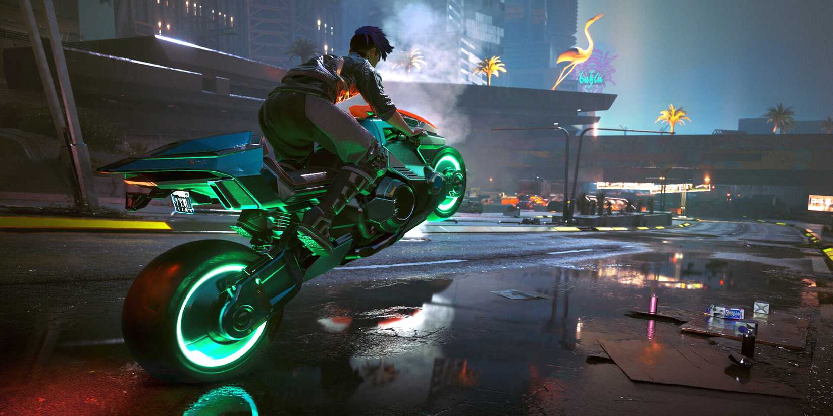 Cyberpunk 2077 Riding a Bike in the City